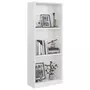VIDAXL Bibliotheque a 3 niveaux Blanc brillant 40x24x108 cm Agglomere
