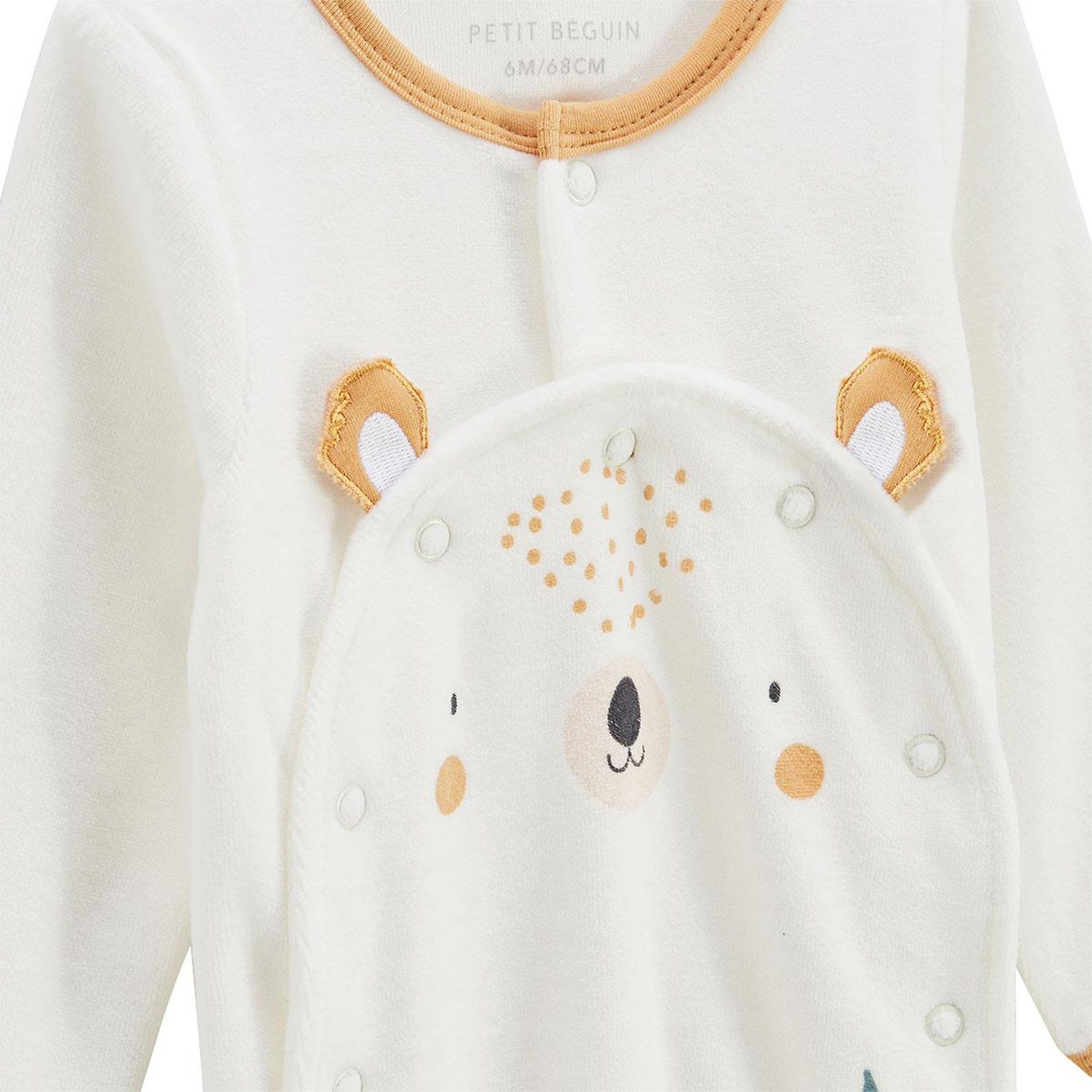 Voir la diapositive 3 : Petit Béguin Pyjama bébé en velours ouverture pont mini rêve