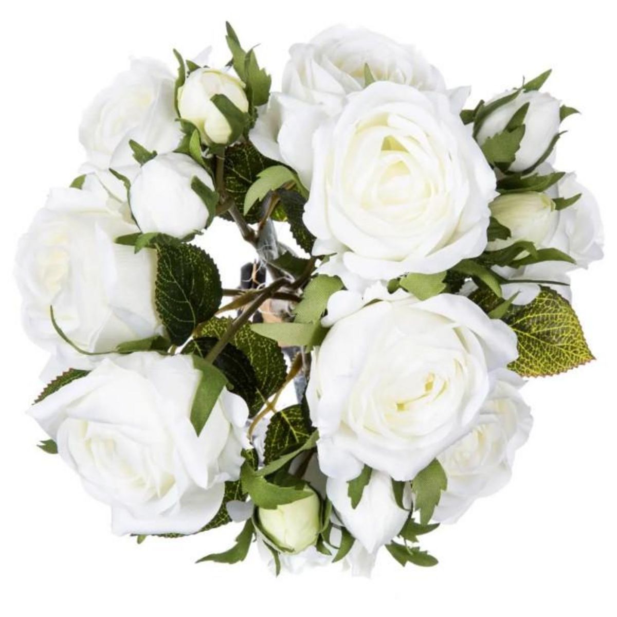 ATMOSPHERA Bouquet de Fleurs  14 Roses  40cm Blanc
