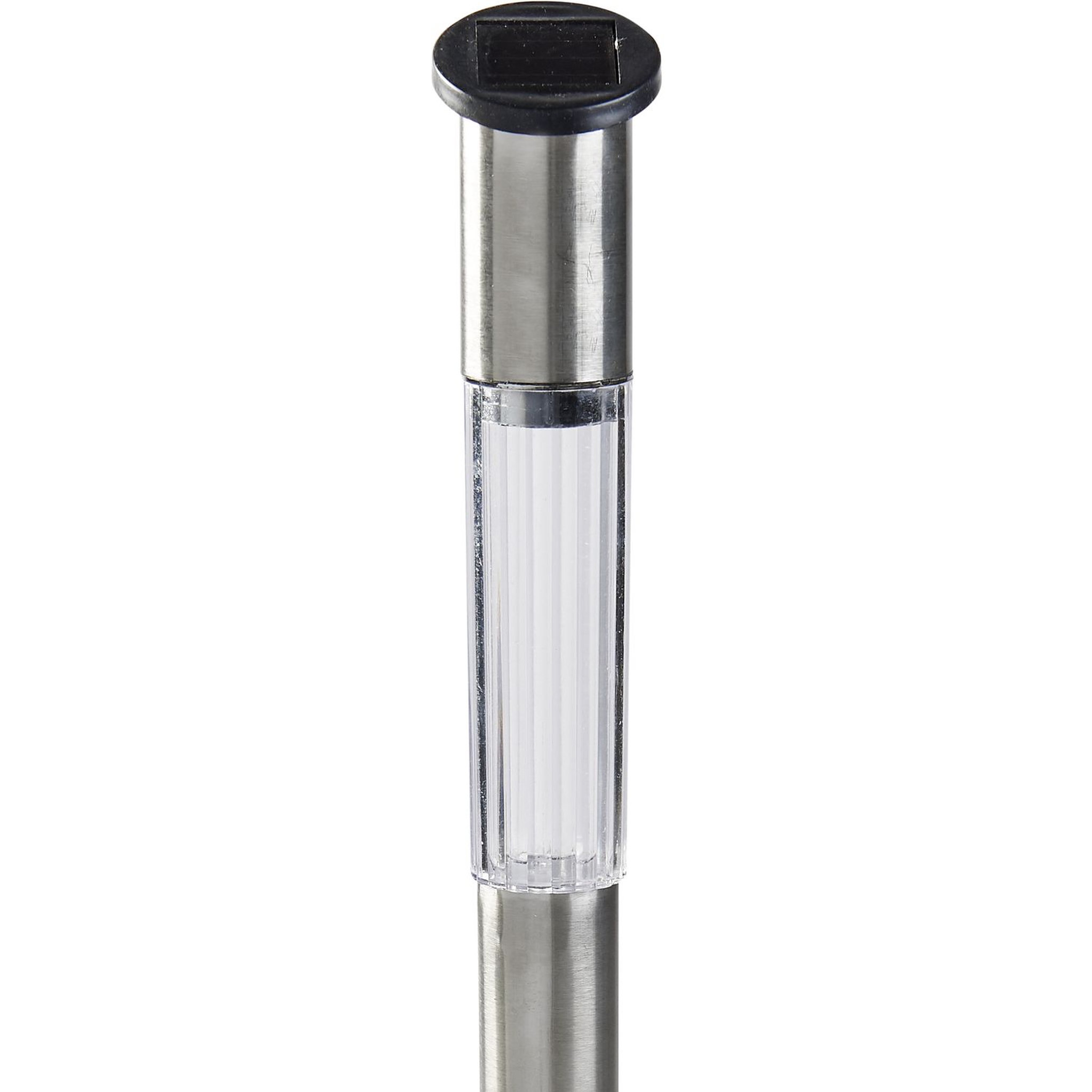 Voir la diapositive 2 : GARDENSTAR "Borne solaire en acier inoxydable H69 cm  1 LED blanche "