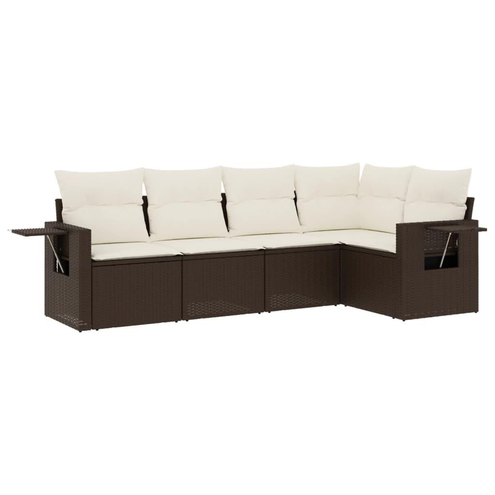 Voir la diapositive 2 : VIDAXL Salon de jardin avec coussins 5 pcs marron resine tressee