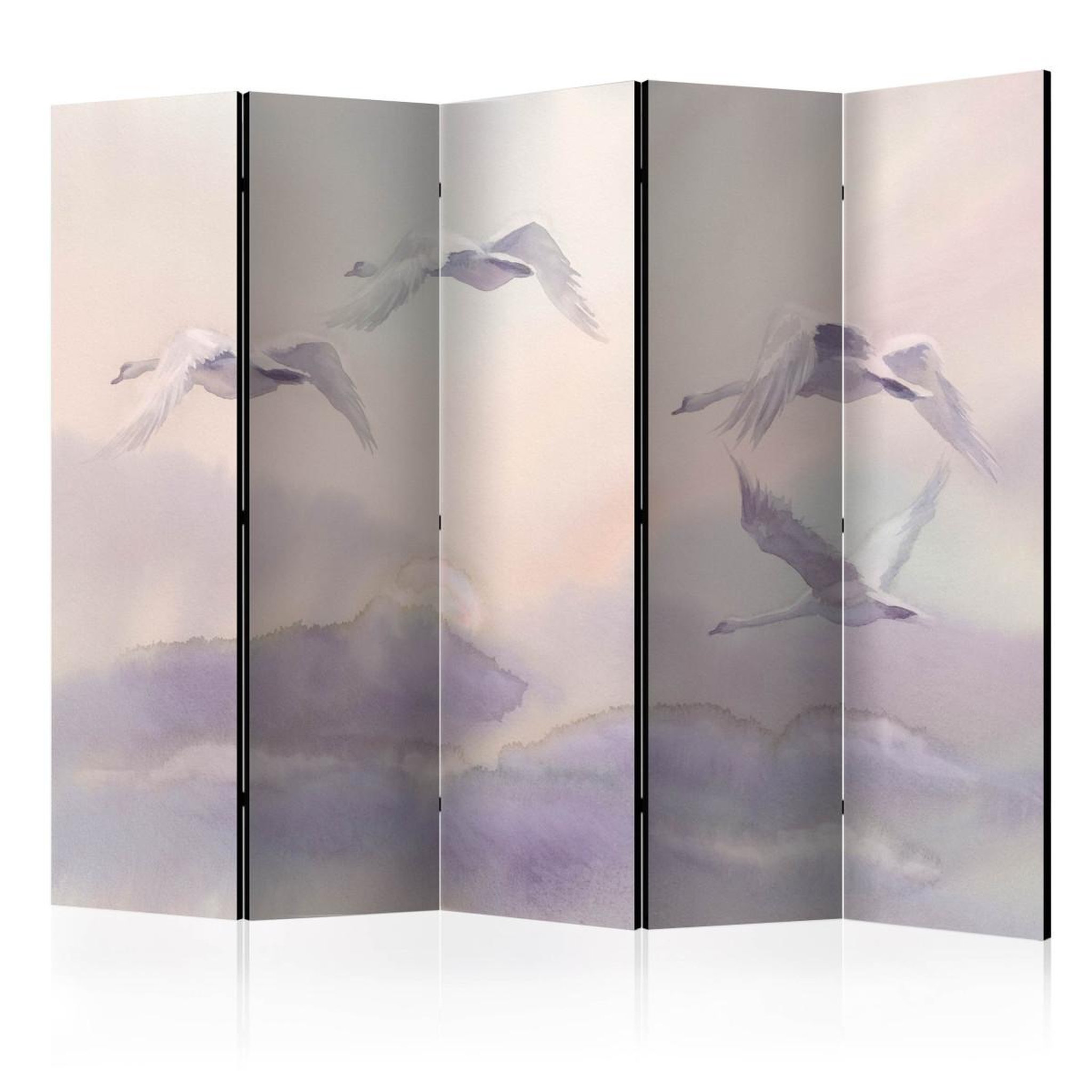 Paris Prix Paravent 5 volets  flying swans  172x225cm
