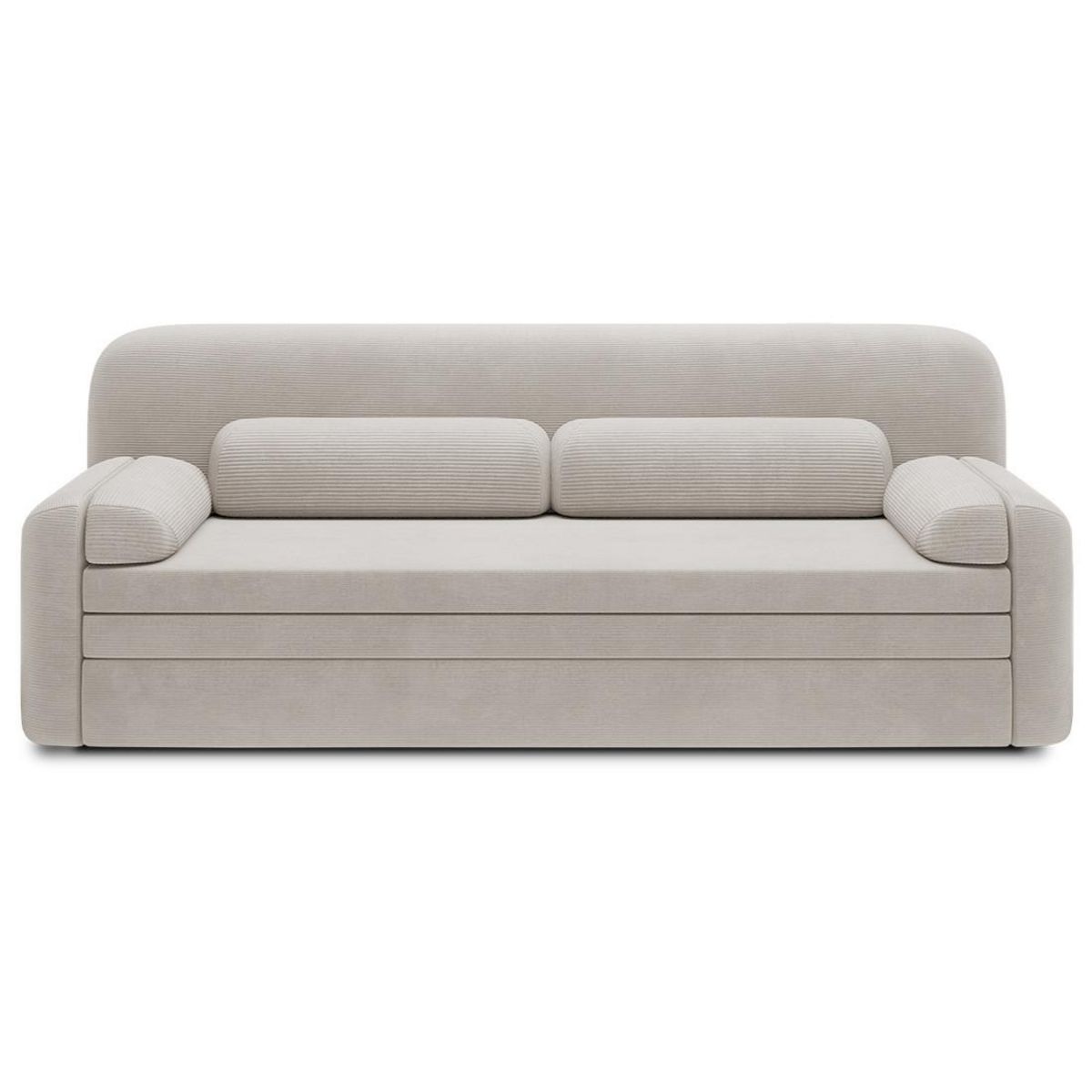 BEST MOBILIER Marius - canapé droit 3 places convertible avec coffre en velours côtelé