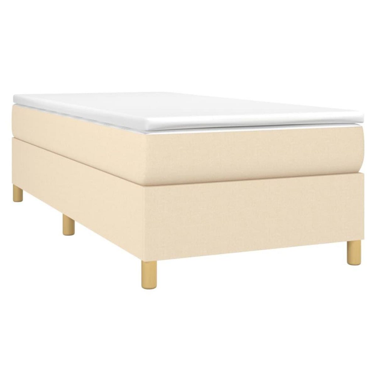 VIDAXL Sommier a lattes de lit avec matelas Creme 80x200 cm Tissu