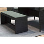 Voir la diapositive 3 : CONCEPT USINE Salon de jardin 8 places en résine anthracite et coussins verts MOOREA