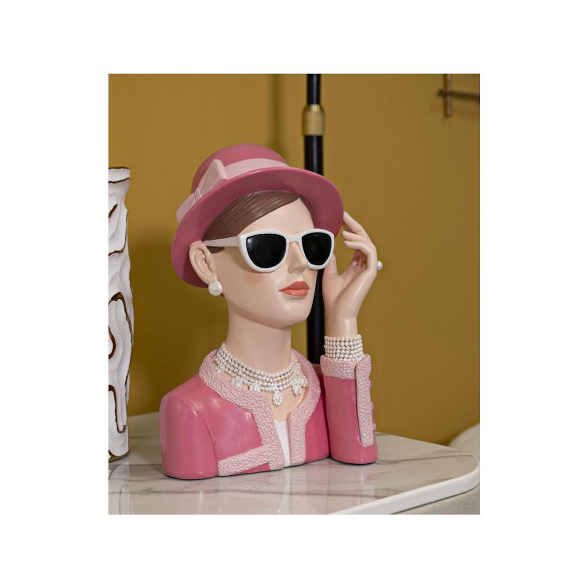 Paris Prix Statuette Déco Femme  Donna Paris  26cm Rose