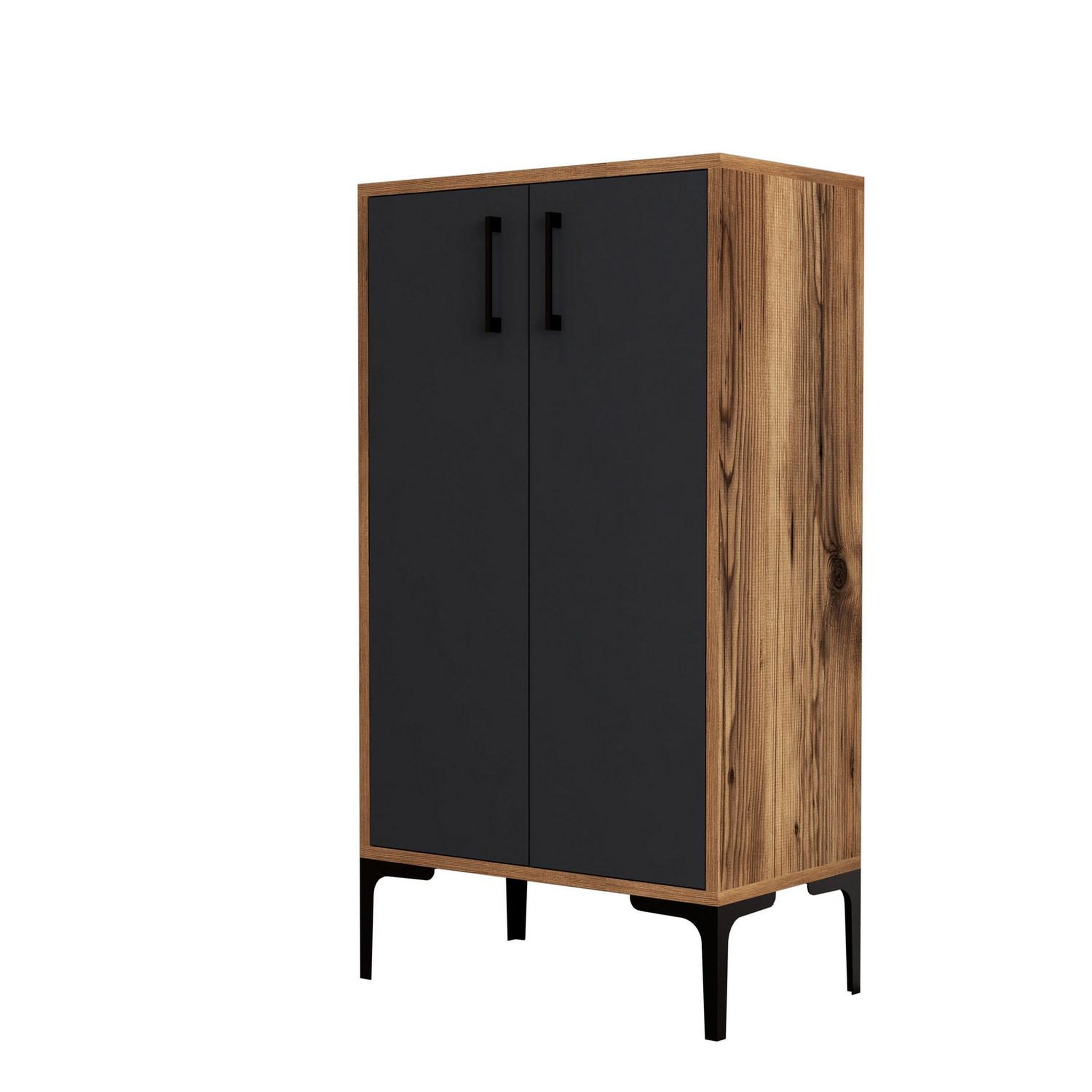 Habitat et Jardin Meuble à chaussures en bois  prag  - 60 x 35 x 111 cm - gris anthracite