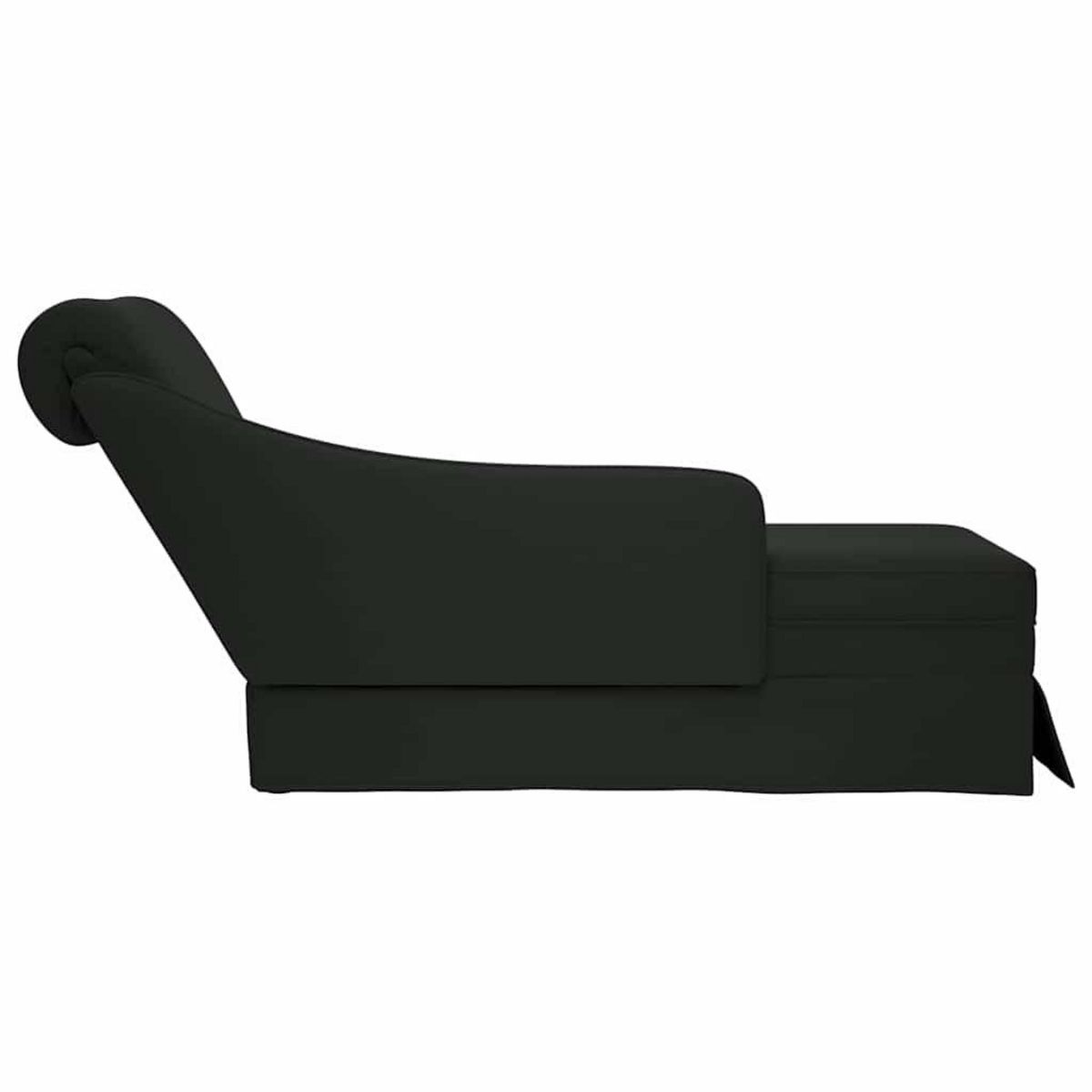 VIDAXL Fauteuil long avec traversin et accoudoir droit noir velours