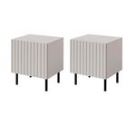 BEST MOBILIER Timote - lot de 2 tables de chevet - écru - 54 cm. Coloris disponibles : Beige