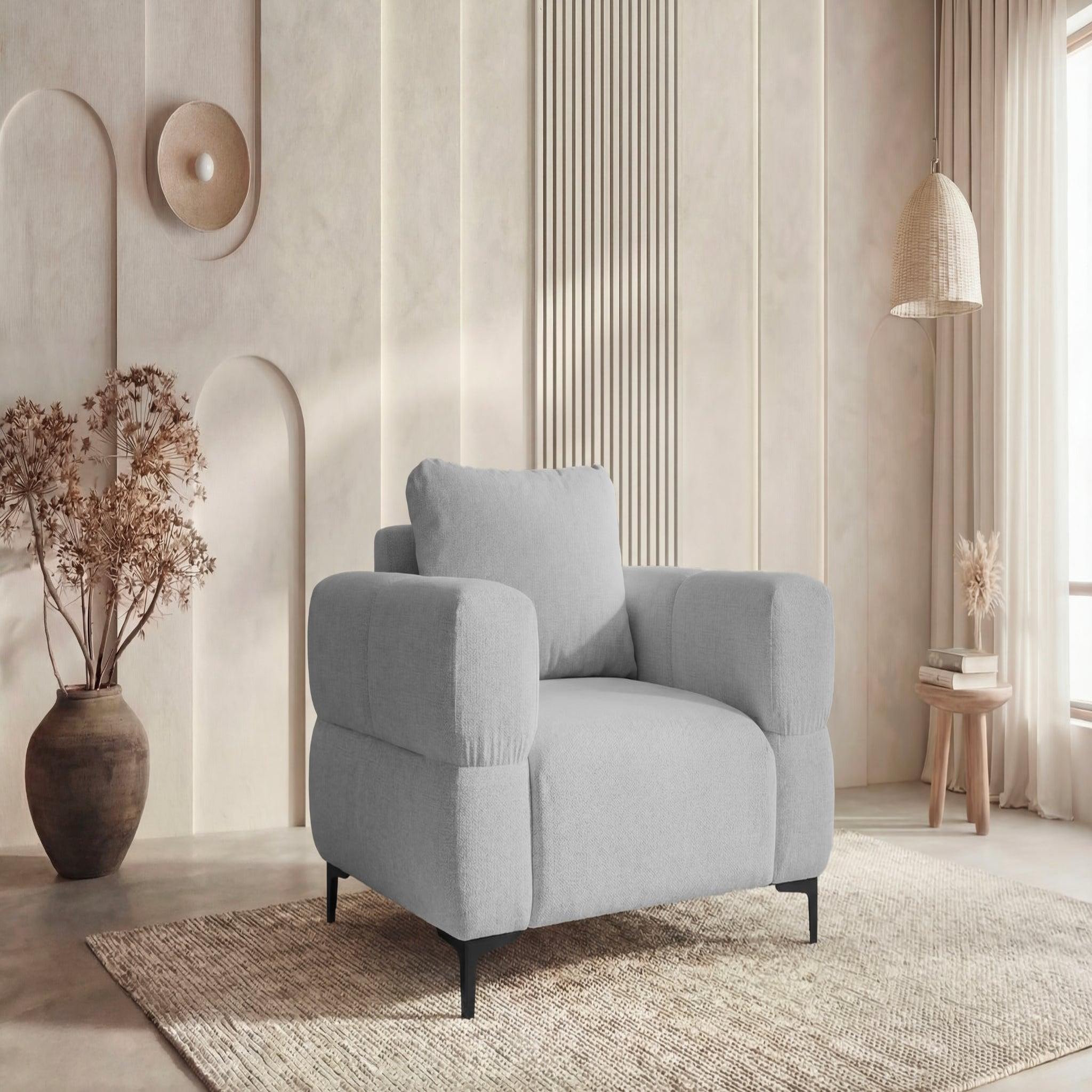 Voir la diapositive 2 : CASANOVA PARIS Elton - fauteuil en tissu lisse