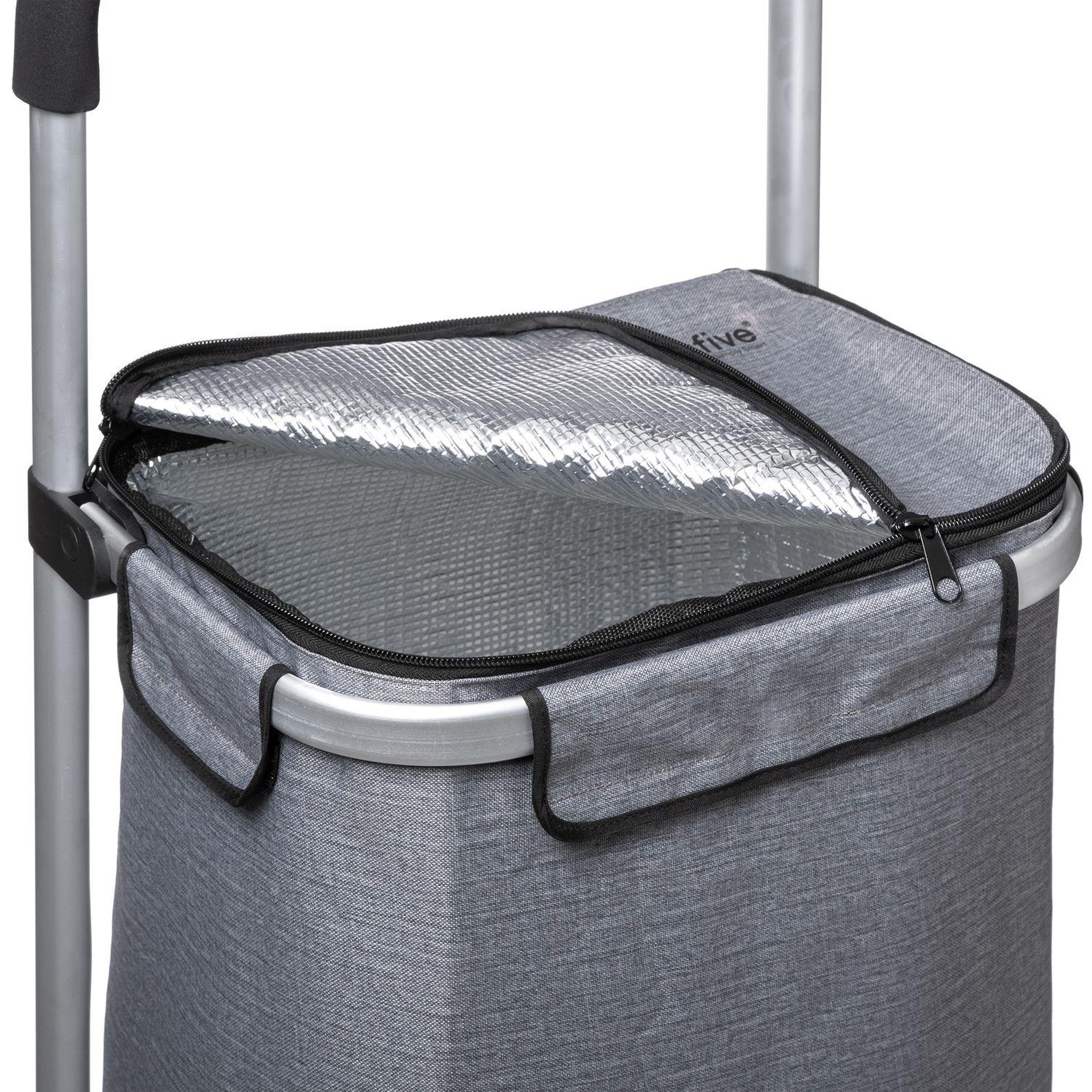 Voir la diapositive 2 : FIVE Chariot de marché isotherme 2 roues capacité 40L - Gris