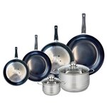 ELO Ensemble de 4 Poêles de cuisson 20, 24, 28 et 32 cm et 2 faitouts 14 et 24 cm Elo Prima Brillant