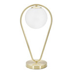 Paris Prix Lampe à Poser Sphère  Glamy Drop  50cm Blanc & Or