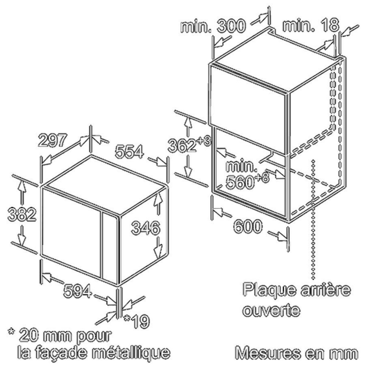 BOSCH Micro-ondes encastrable 20l 800w - bfl520ms0