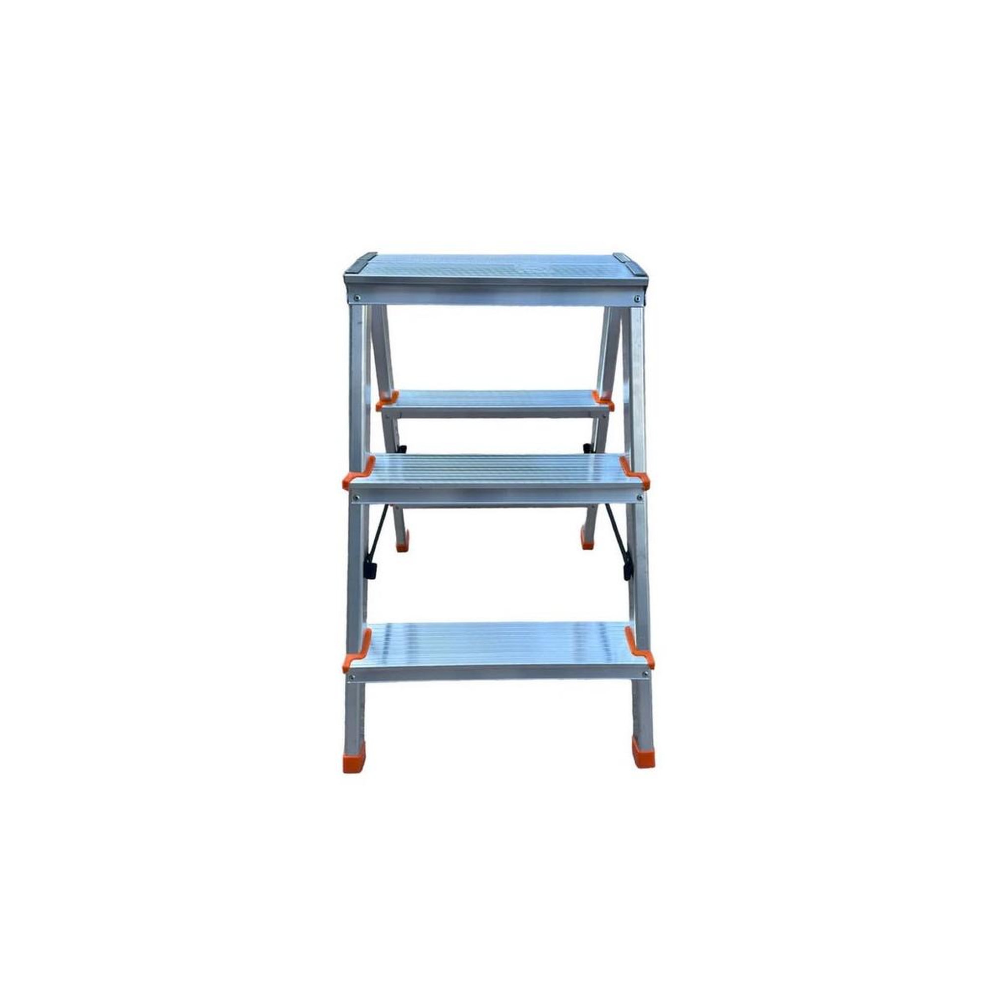 Voir la diapositive 6 : BRIXO Escabeau 3 marches marche-pied aluminium charge 125 kg pliable pieds anti-dérapants brixo