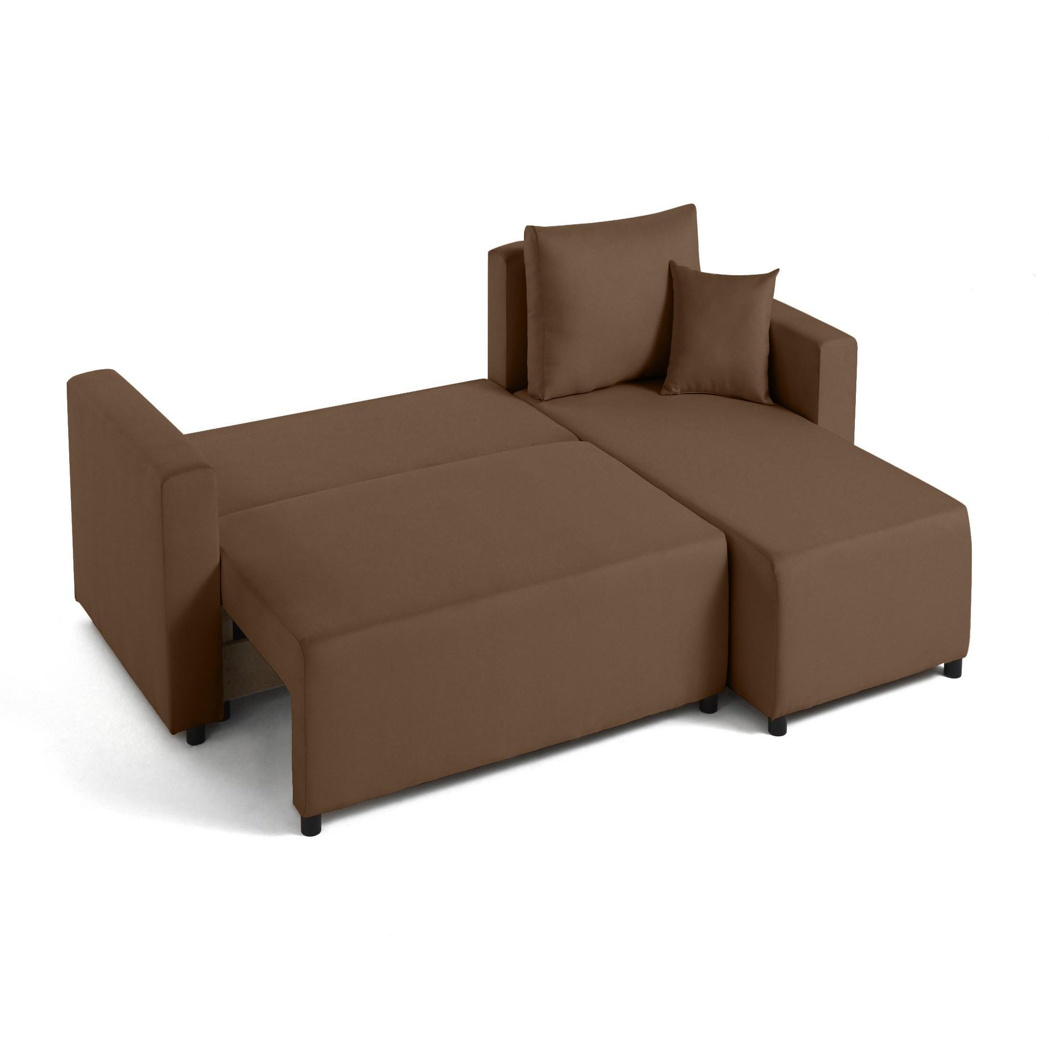 Voir la diapositive 2 : BEST MOBILIER Regala - canapé d'angle réversible - 4 places - convertible avec coffre - en tissu