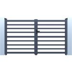 Habitat et Jardin Portail aluminium ajouré  Martin  - 300 x 120 cm - Gris