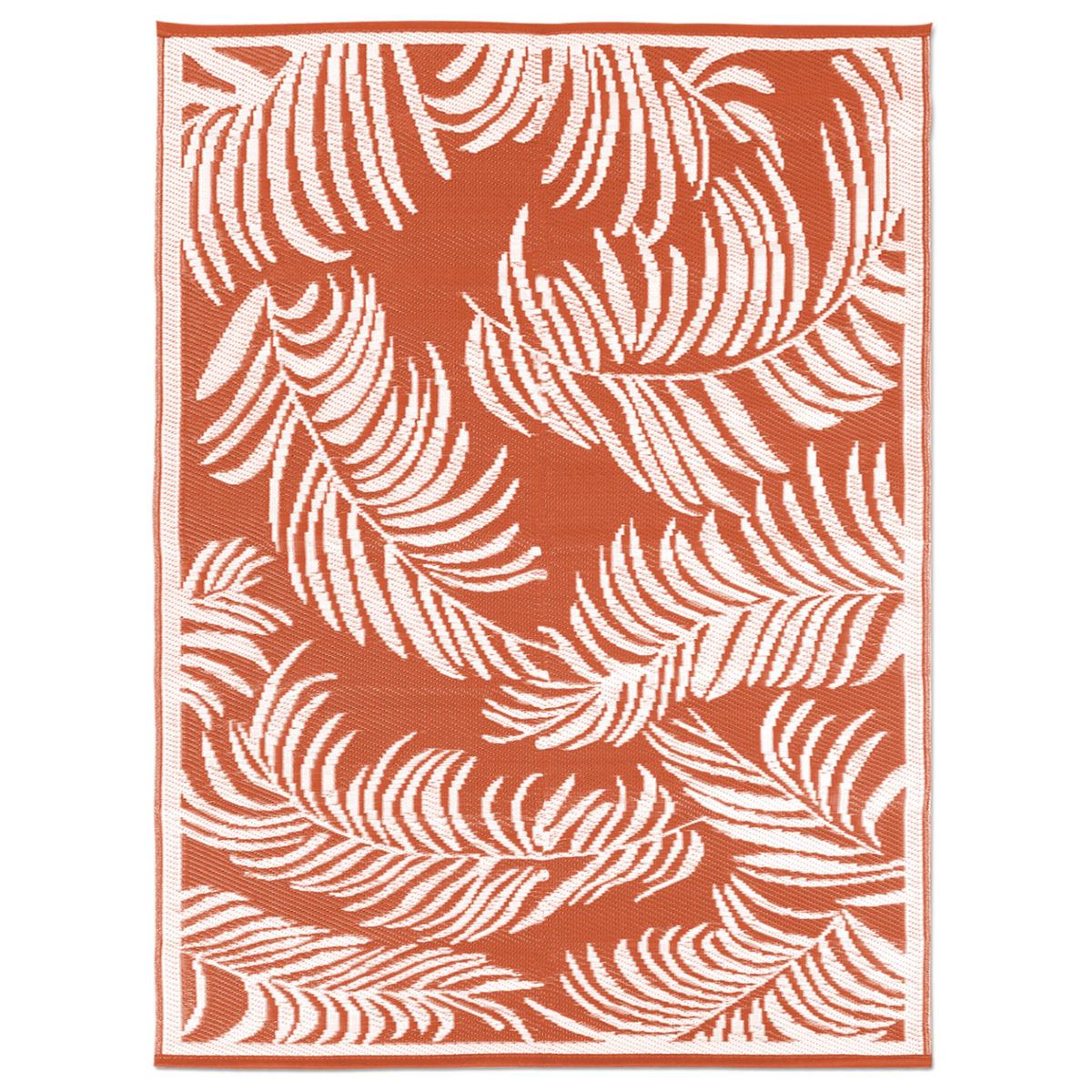 ID MARKET Tapis extérieur COCO tropical terracotta et blanc 270 x 470 CM