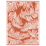 ID MARKET Tapis extérieur COCO tropical terracotta et blanc 270 x 470 CM