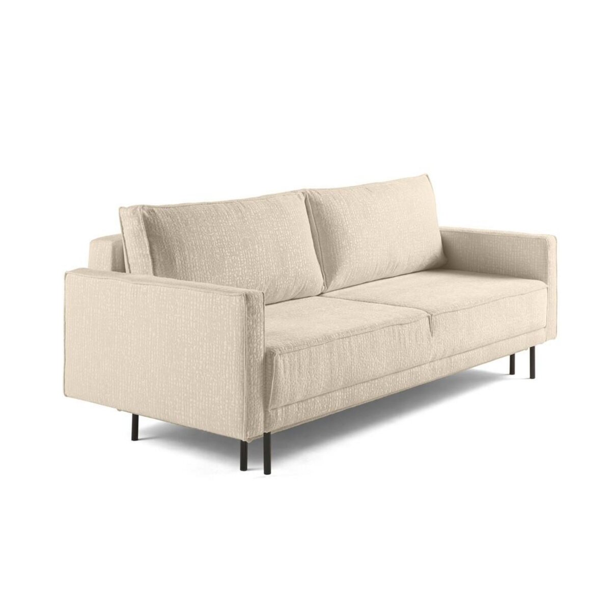 LISA DESIGN Charlie - canapé droit 3 places - convertible avec coffre - en tissu velours relief