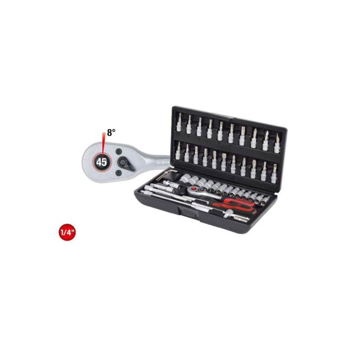 Ks Tools Coffret de douilles F6 KS TOOLS Chromemat - 1/4  - 47 pcs - 917.0648