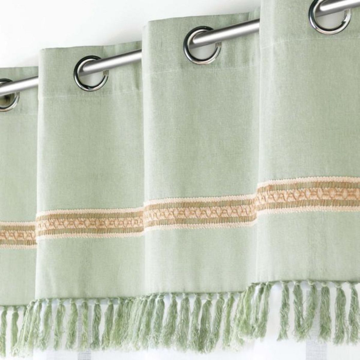 Paris Prix Rideau Voilage à Œillets  Janara  140x240cm Sauge