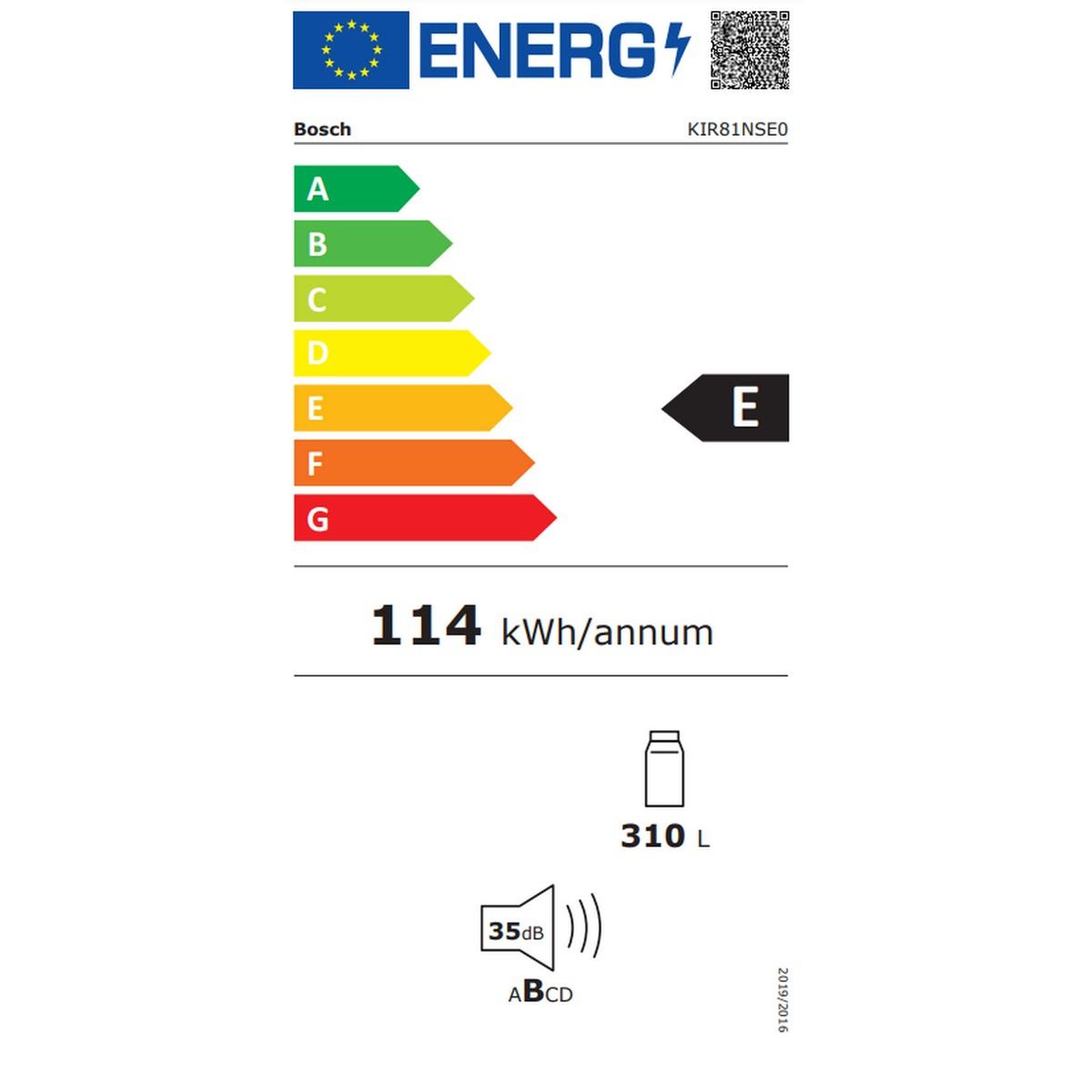 Voir la diapositive 2 : BOSCH Réfrigérateur 1 porte intégrable à glissières 310l - kir81nse0