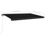 Voir la diapositive 6 : VIDAXL Auvent manuel retractable avec LED 500x300 cm Anthracite