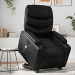 VIDAXL Fauteuil inclinable de massage electrique noir similicuir
