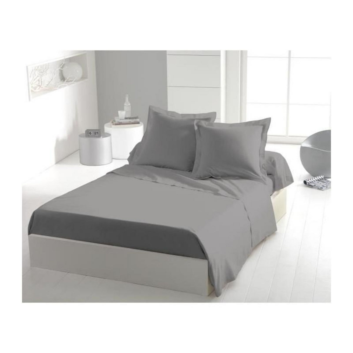 HOME LINGE PASSION Drap plat - HOME LINGE PASSION - 240 x 300 cm - Gris clair