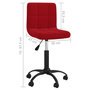 Voir la diapositive 6 : VIDAXL Chaise pivotante de bureau Rouge bordeaux Velours