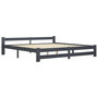 Voir la diapositive 3 : VIDAXL Cadre de lit sans matelas gris fonce pin massif 200x200 cm