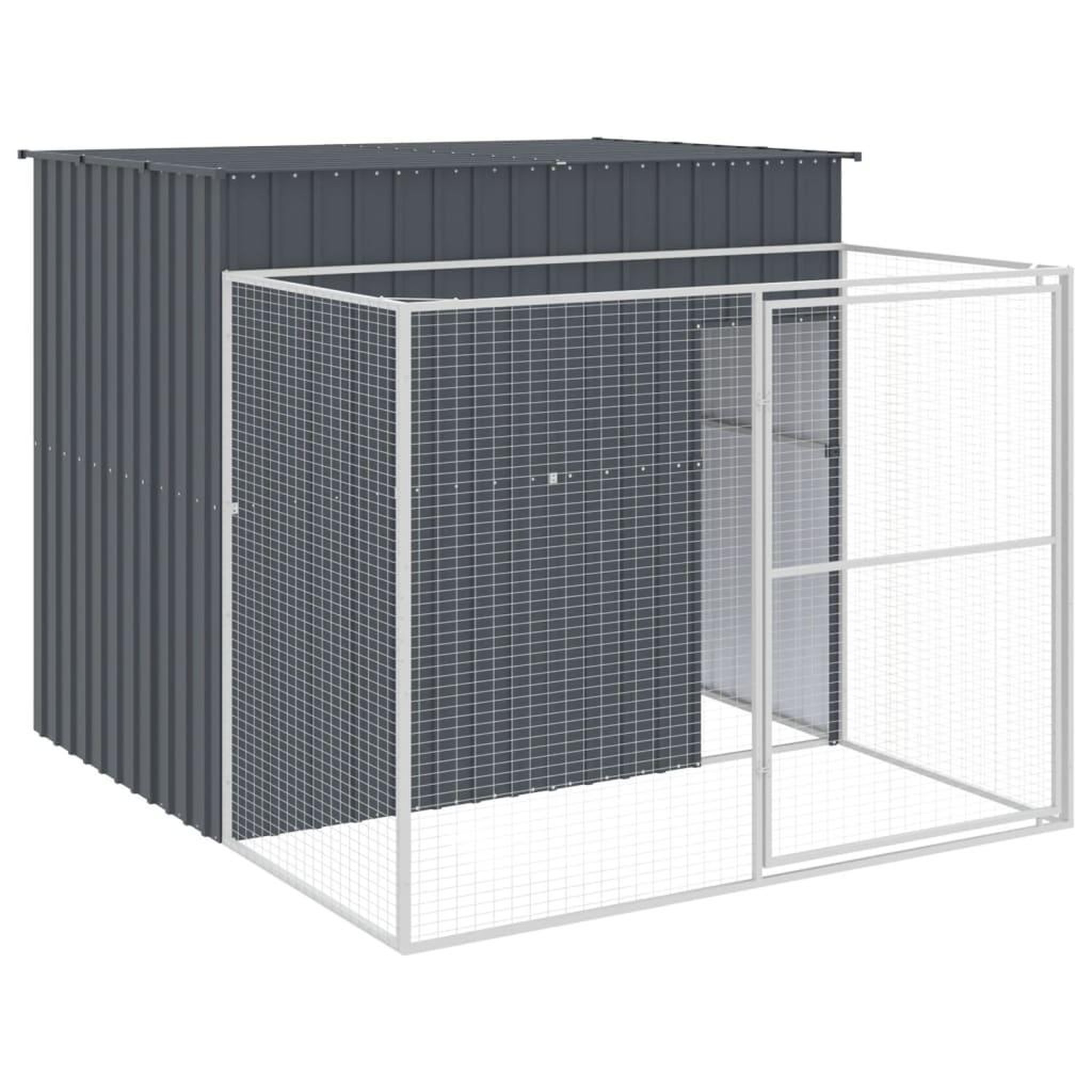 Voir la diapositive 2 : VIDAXL Niche pour chien avec cour anthracite 214x253x181 cm