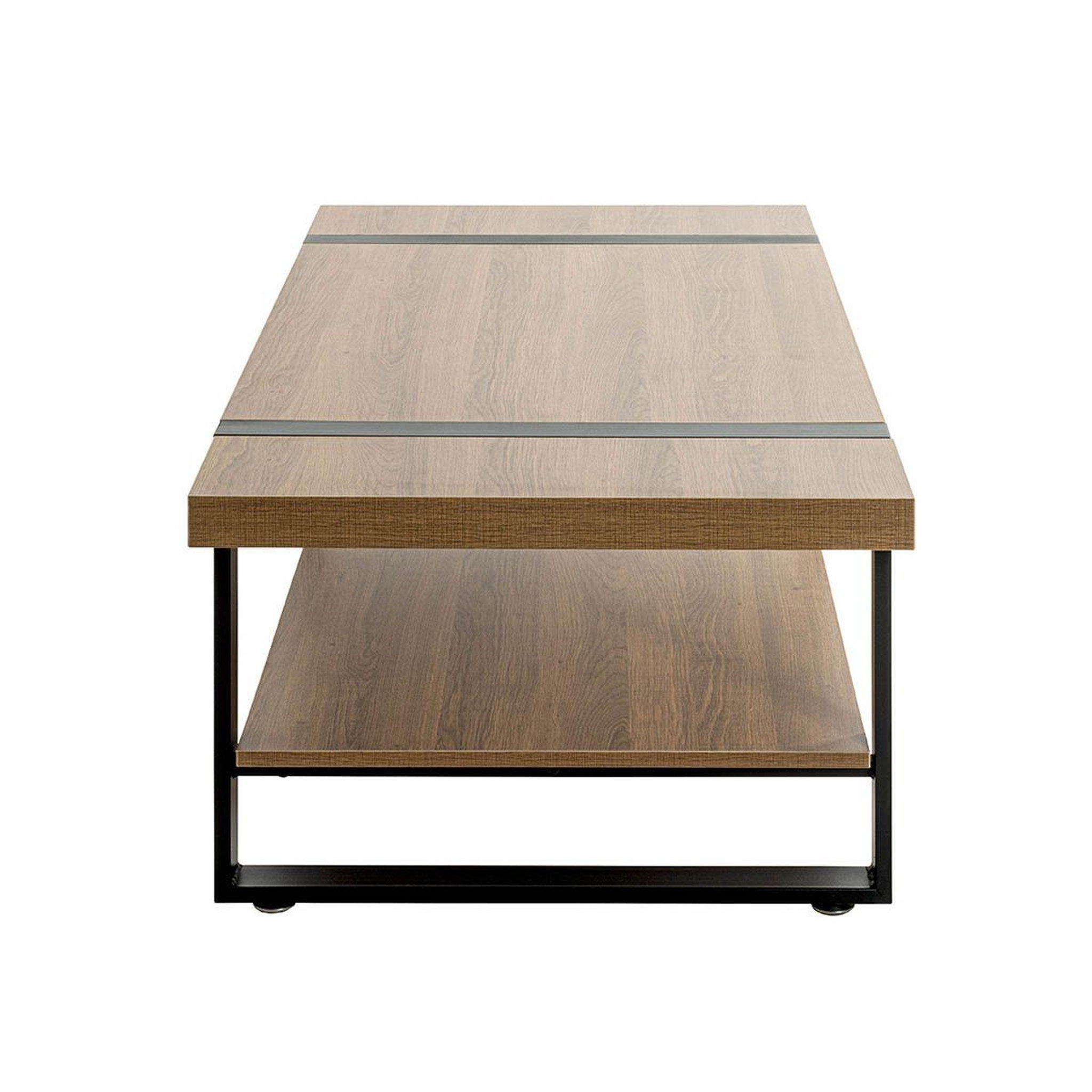 Voir la diapositive 3 : Paris Prix Table basse  miranda  120cm chêne foncé & noir