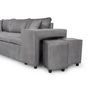 Voir la diapositive 8 : Canapé d'angle réversible convertible avec coffre + 2 poufs avec niche fixe à droite ANETTA