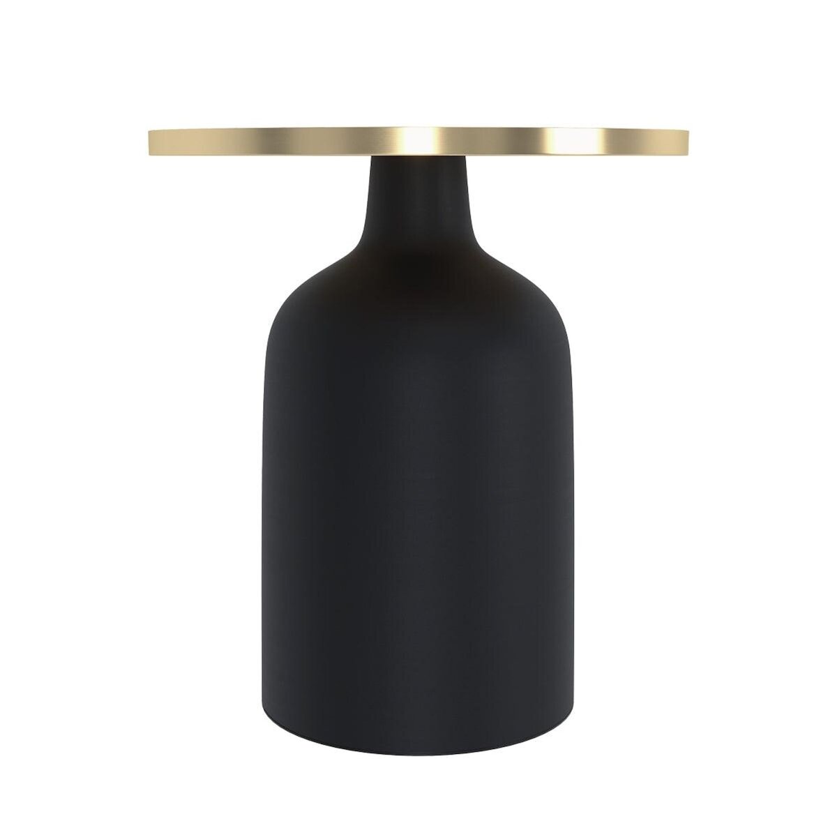 Rendez vous déco Table d'appoint ronde en métal bleu et laiton D45 cm - Lyne