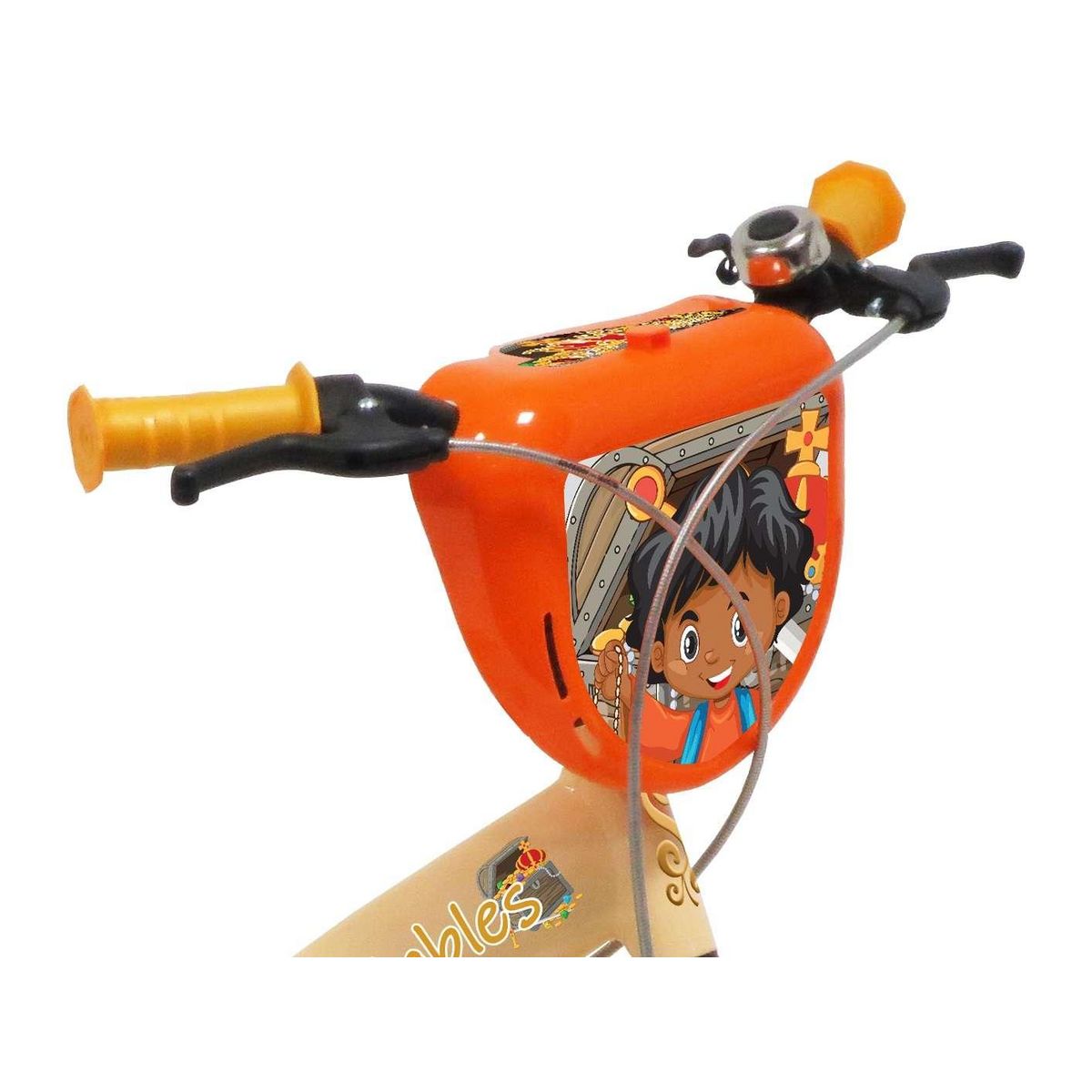 Vélo enfant - Modèle 16'' Prince des sables pour enfant de 105/120 cm avec stabilisateurs - Plaque décorative avant - Porte bidon - 2 freins