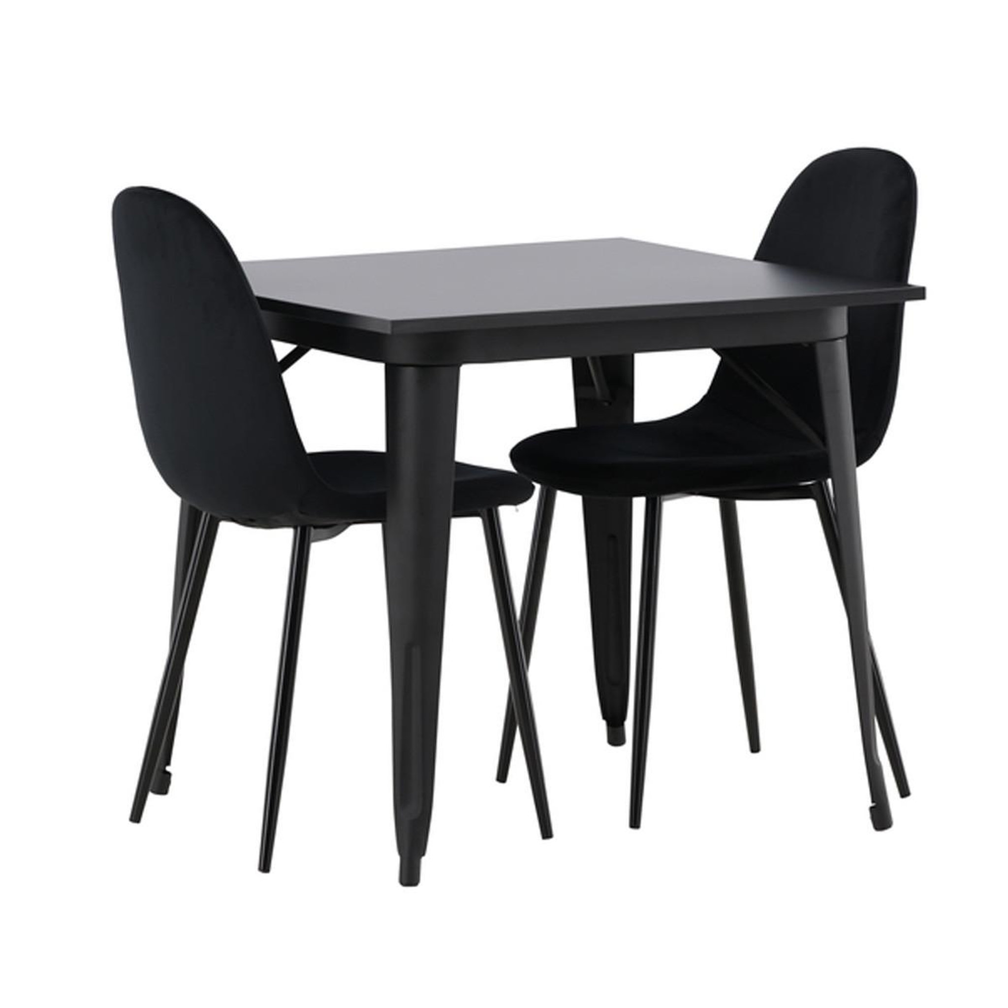 Paris Prix Ensemble table à manger & 2 chaises  tempe & polar  80cm noir