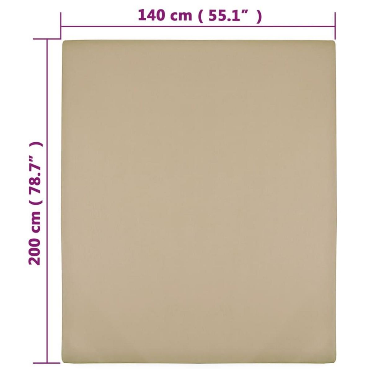 VIDAXL Draps-housses Jersey 2 pcs Taupe 140x200 cm Coton