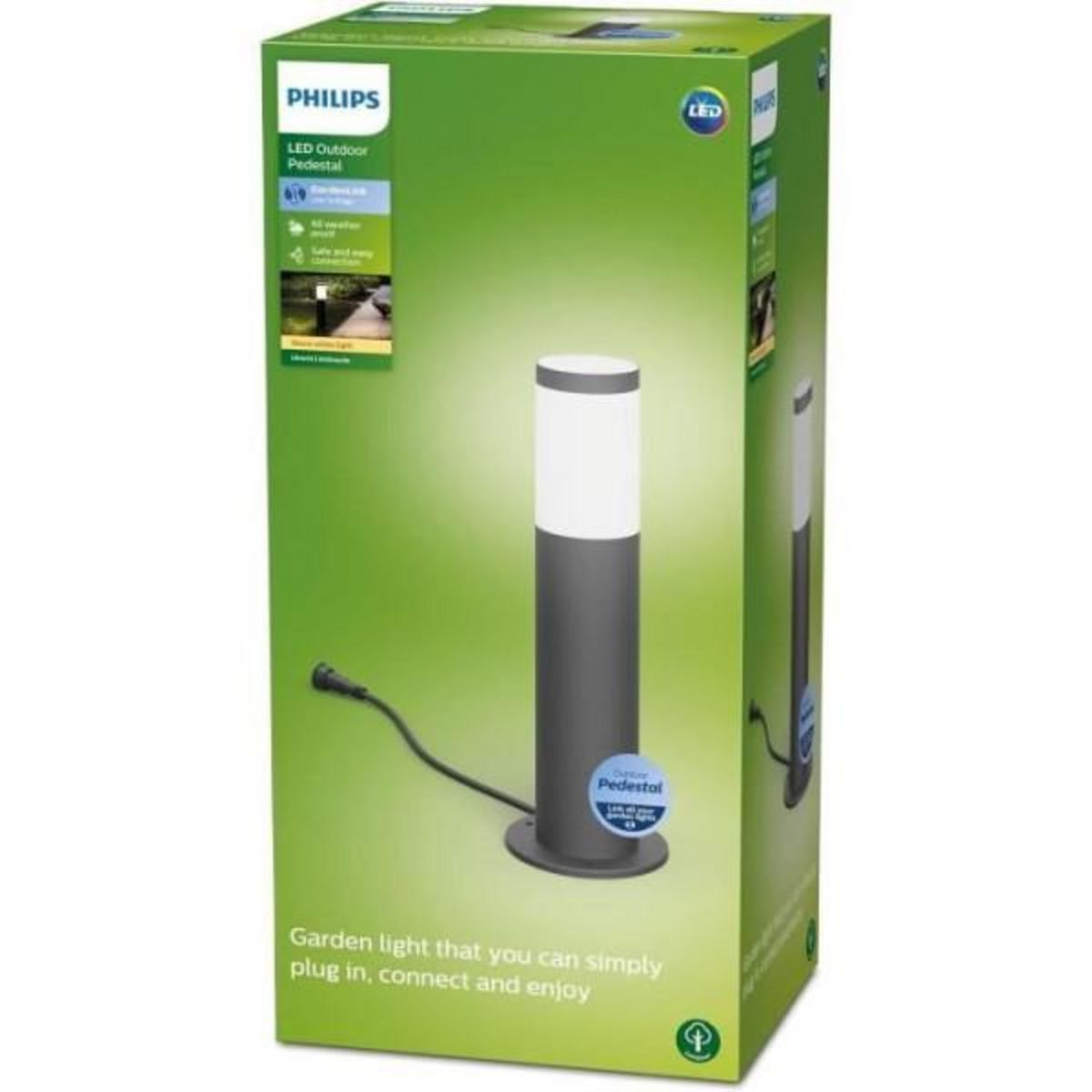 Philips Borne extérieure PHILIPS Utrecht, basse tension 6W, 2700K - Anthracite