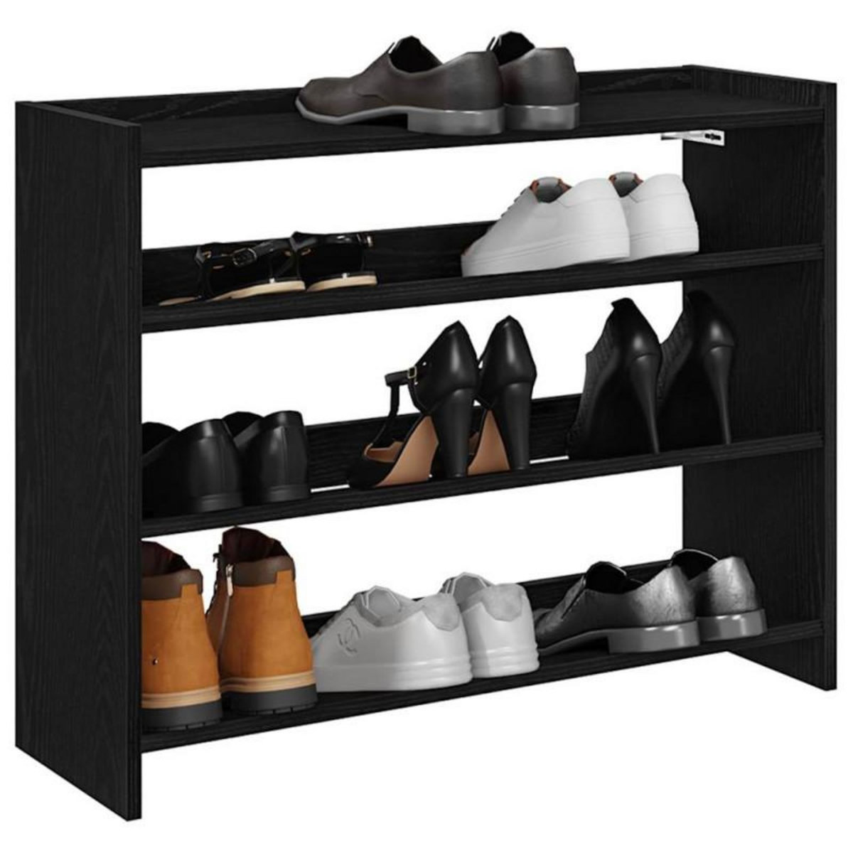 VIDAXL Étagère à chaussures noir 80x25x61,5 cm bois d ingénierie