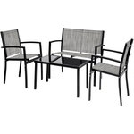 Habitat et Jardin Salon de jardin bas  Lino  - 4 places  - Gris