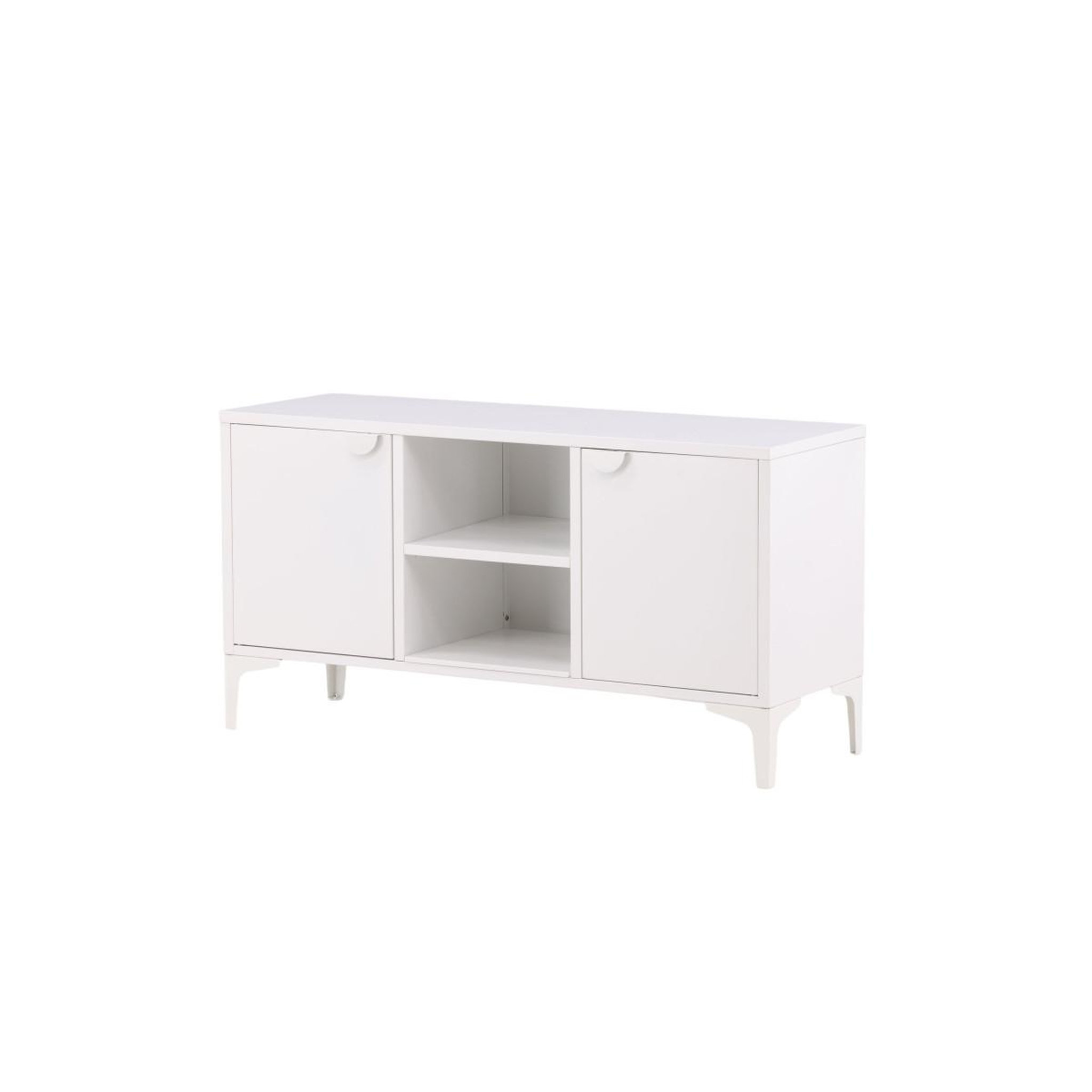 Voir la diapositive 3 : Paris Prix Meuble tv 2 portes  piring  120cm blanc