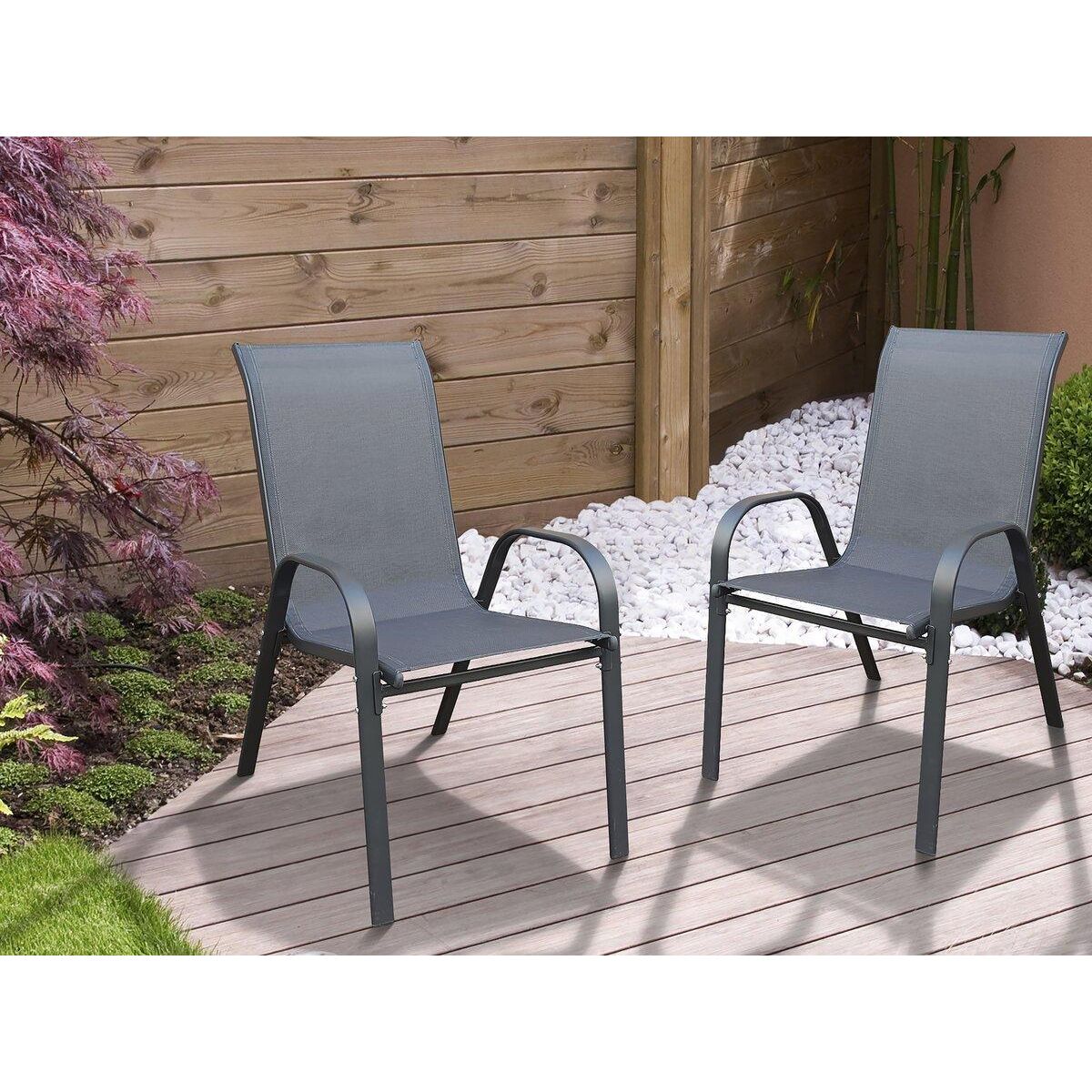 Habitat et Jardin Fauteuil jardin textilène  Cordoba  - Phoenix - Lot de 2 - Anthracite