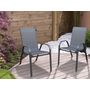 Voir la diapositive 2 : Habitat et Jardin Fauteuil jardin textilène  Cordoba  - Phoenix - Lot de 2 - Anthracite