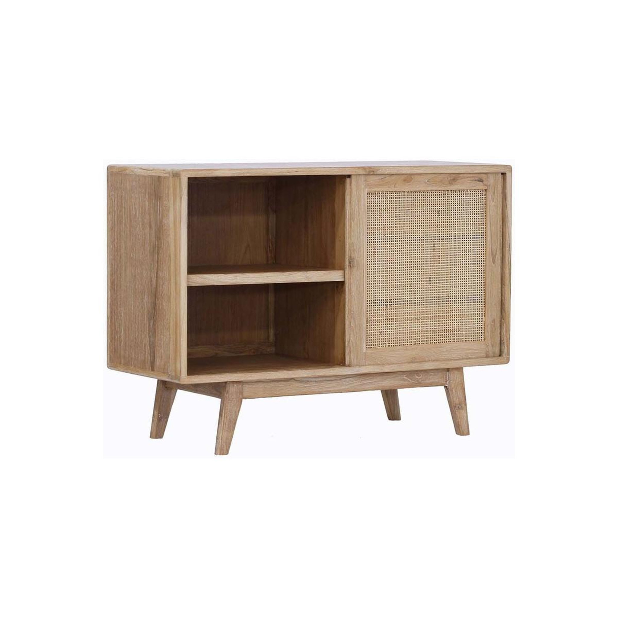 Voir la diapositive 2 : Paris Prix Buffet 1 porte & 3 tiroirs en teck  archi  120cm naturel