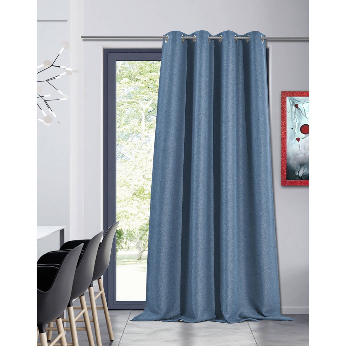 Rideau obscurcissant à oeillets en polycoton 140x260 cm