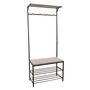 Voir la diapositive 3 : The Home Deco Factory Portemanteau avec banc 4 accroches - Noir