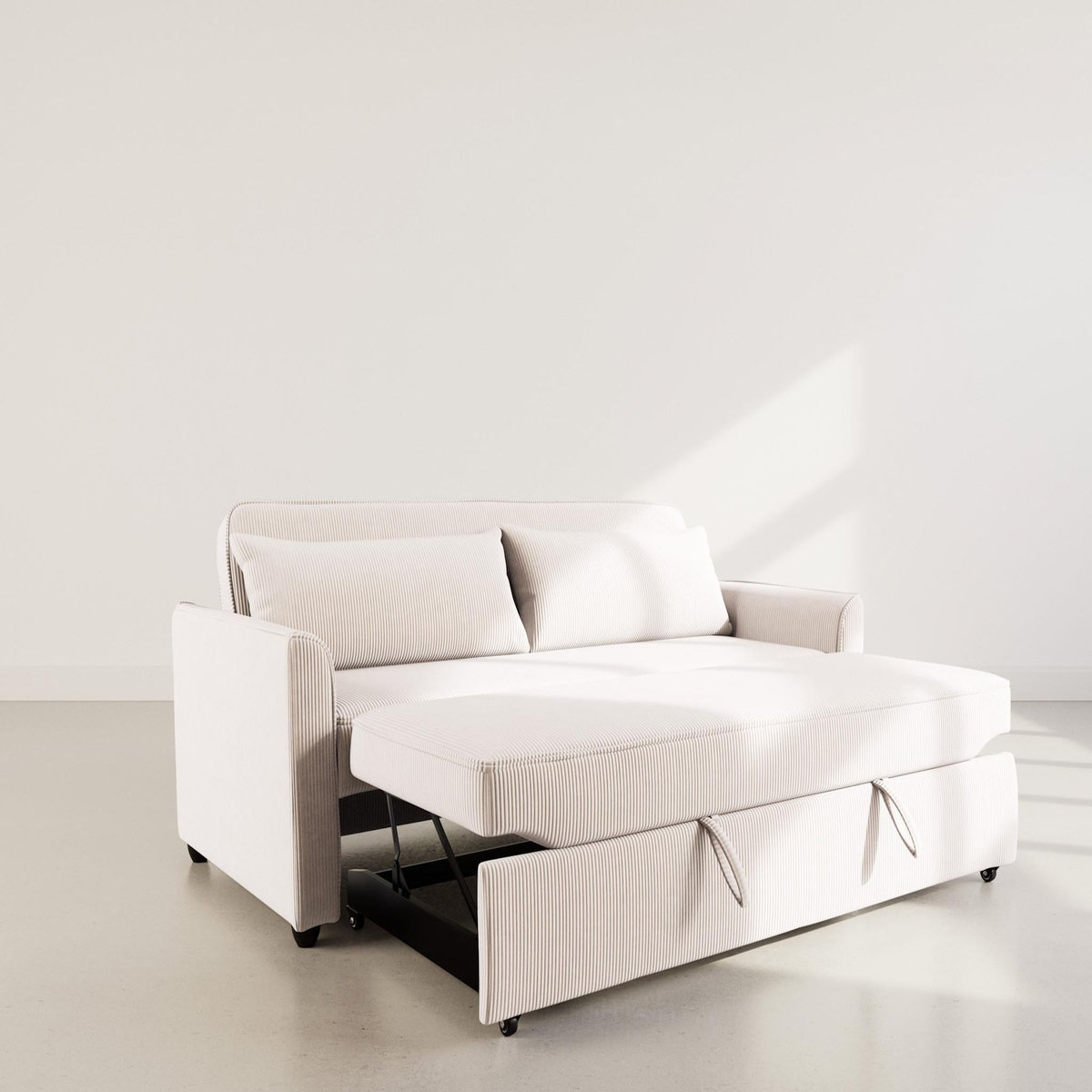 BEST MOBILIER Ernest - canapé droit 3 places convertible en velours côtelé