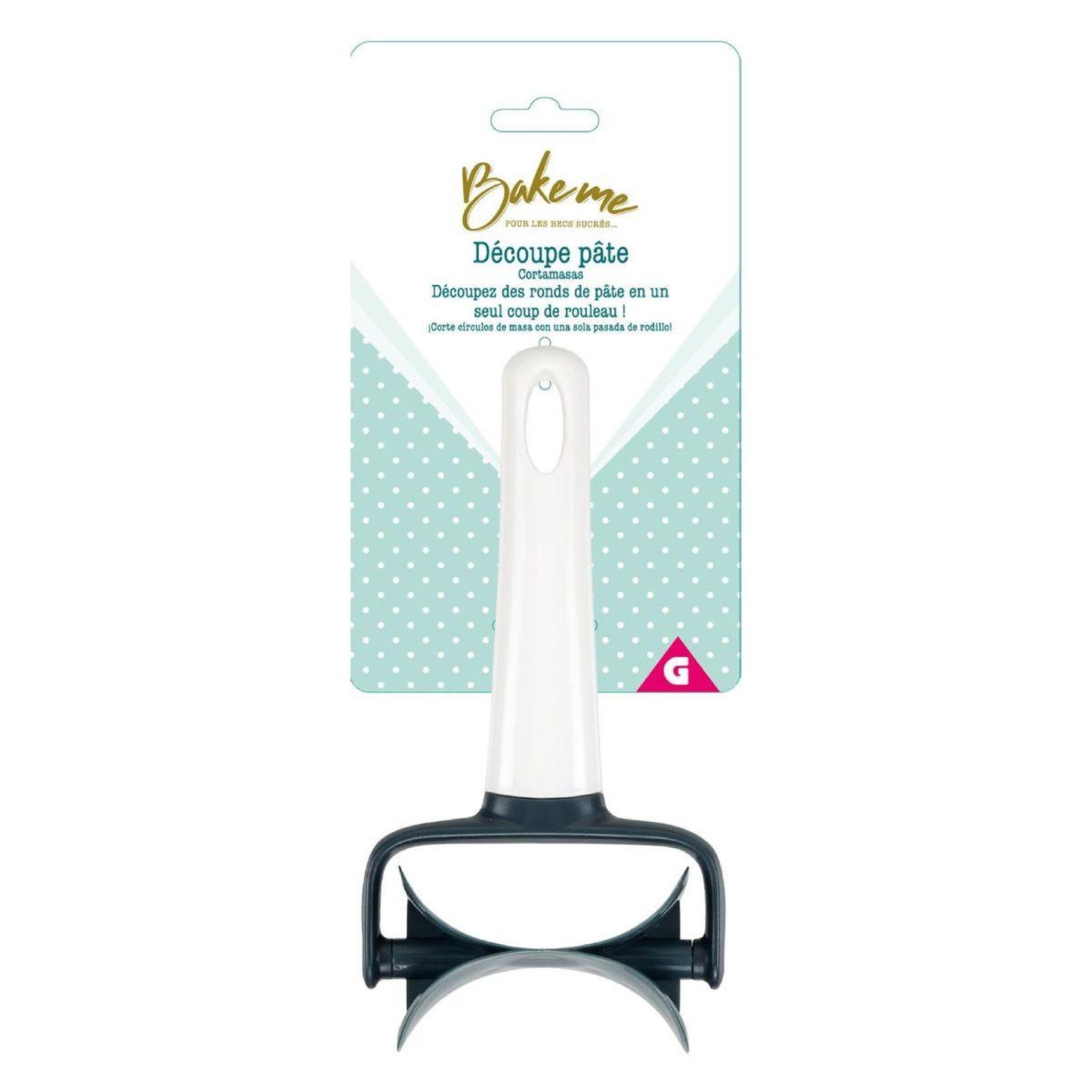 Voir la diapositive 2 : Lily Cook Découpe Pâte Rond  Rouleau  17cm Gris